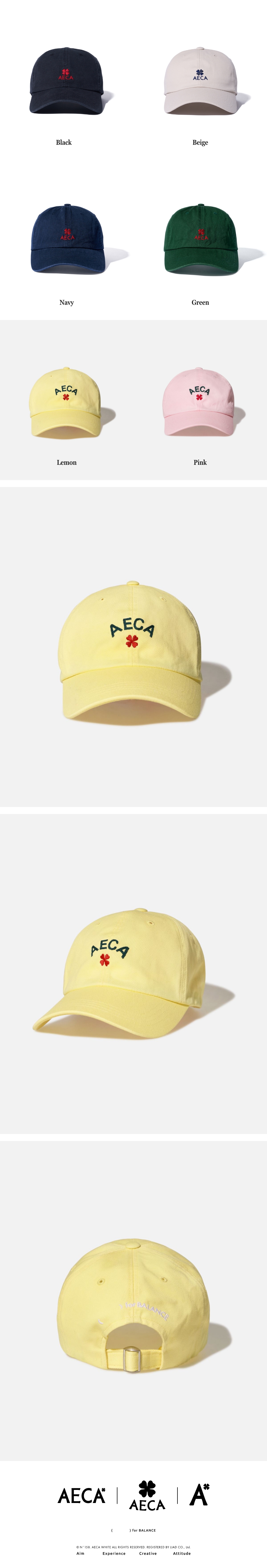 MUSINSA | AECA WHITE AECA CLOVER LOGO CAP-LEMON